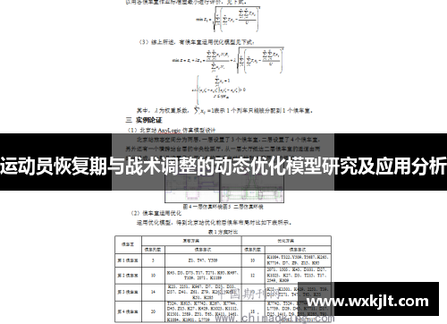 运动员恢复期与战术调整的动态优化模型研究及应用分析